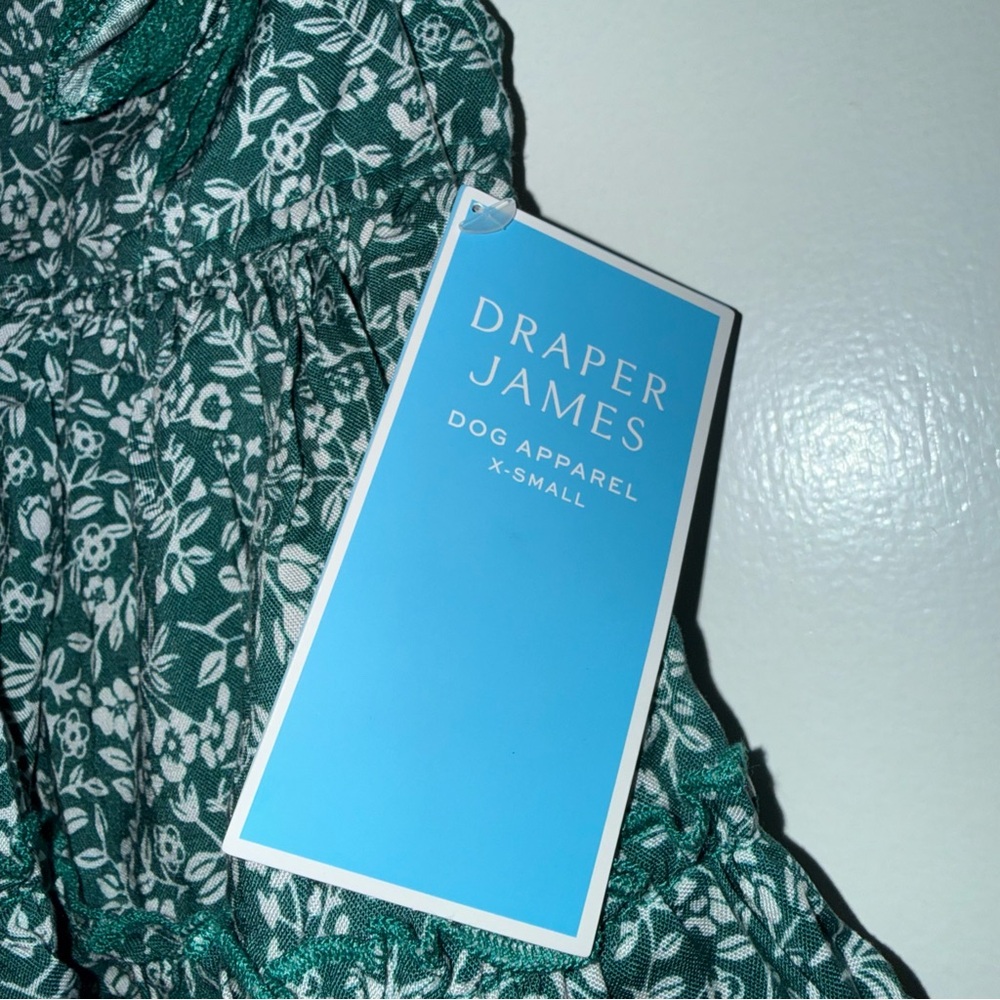 🆕 Draper James Teal Floral Dog Dress and Collar Slider - Picture 3 of 7